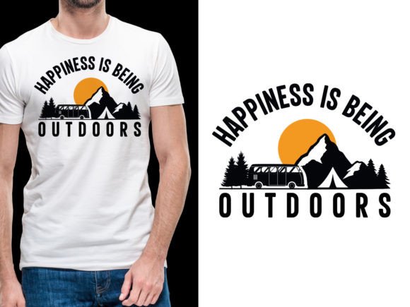 Download Happiness is Being Outdoors Tshirt - Outdoors Collection