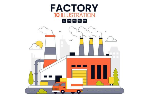 Download 10 Factory Vector Illustration - Factory Collection
