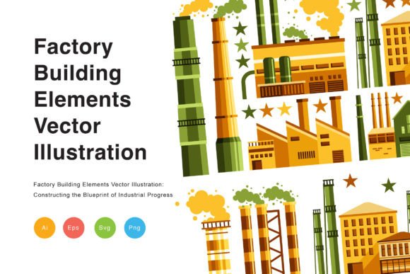 Download Factory Building Elements Vector Illustr - Factory Collection